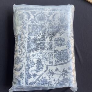 Aiwakfo Washable Vintage Boho Area Rug 2x3 Gray White Machine Washable Non-Slip